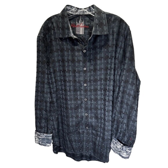 Robert Graham Flip Cuff Dress Shirt Mens sz XL Embriodered - Picture 1 of 16